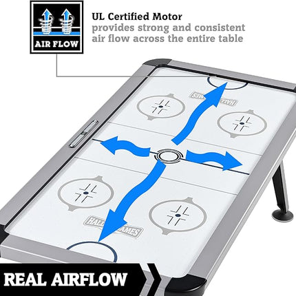 Hall of Games Air Hockey Table, Indoor Arcade Gaming Sets with Electronic Score Systems, Perfect for Family Game Rooms