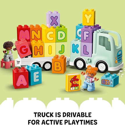 LEGO DUPLO Town Alphabet Truck Toy - Toddler Learning & Educational Toys for Preschool, Ages 2+ - Alphabet Blocks for Boys & Girls - Baby Gift Ideas for Birthdays - 10421