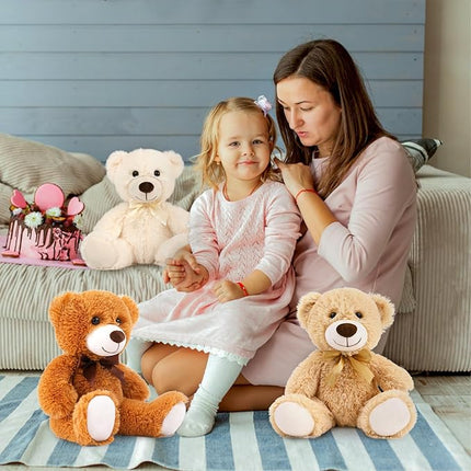 MaoGoLan Bulk Teddy Bear Baby Shower, 12 Packs Small Teddy Bear Stuffed Animals in Bulk,13.5" Small Stuffed Bears Plush for Wedding,Birthday,Christmas, Party Decorations