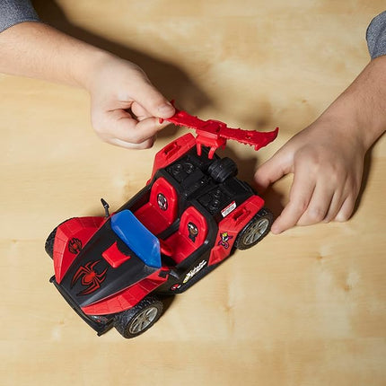 SPIDER-MAN Marvel VenomVersus Epic World of Action Miles Morales Remix Blast Racer 4-Inch (10 CM) Figure & Toy Car, Accessories, Super Hero Toys, 4+