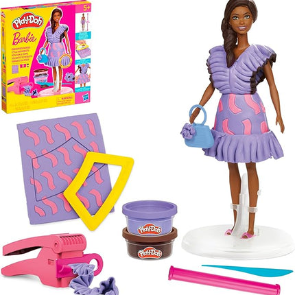 Play-Doh Barbie Fashionista Ruffles Set, Make Doll Clothes with Modeling Compound & 10 Fashion Accessories, Arts & Crafts for Girls & Boys 5+