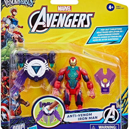 Avengers Marvel VenomVersus Epic World of Action Anti-Venom Iron Man Figure with Battle Gear Accessories, 4-Inch Super Hero Toys, Kids Ages 4+