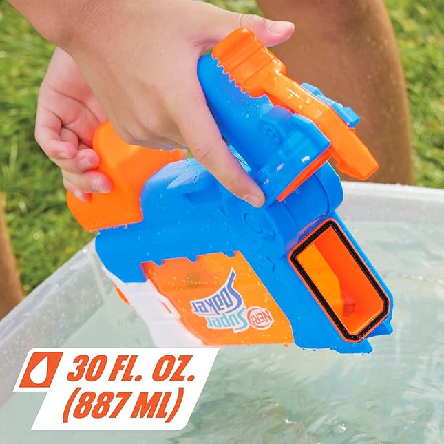 Nerf Super Soaker Flip Fill Water Blaster, 4 Spray Styles, Fast Fill, 30 Fluid Ounce Tank, Water Toys for 6 Year Old Boys & Girls & Up
