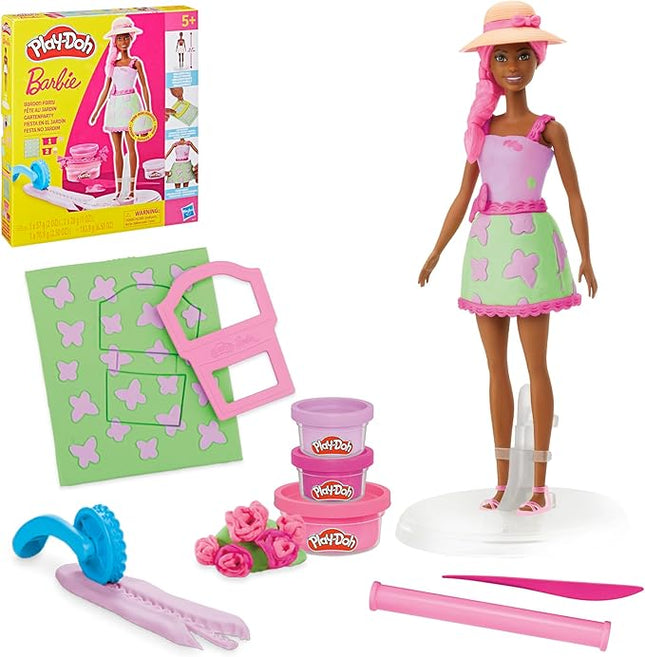 Play-Doh Barbie Garden Party Designer Doll, Make Doll Clothes with Modeling Compound & 10 Fashion Accessories, Arts & Crafts for Girls & Boys 5+ (Amazon Exclusive)