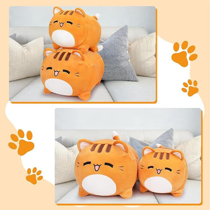 Auspicious beginning Orange Cat Plush-20'' Cute Soft Stuffed Animal, Cat Anime Plush Toy, Plushie Doll Soft, Cute, Kawaii Stuffed Animal Pillow Doll for Kids' Birthdays & Home Decoration