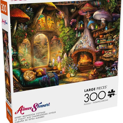 Buffalo Games - Aimee Stewart - Merry Mushroom Cottage - Jigsaw Puzzle for Adults - Challenging Puzzle Perfect for Game Nights - Finished Size is 21.25 x 15.00
