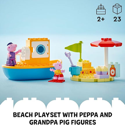 LEGO DUPLO Peppa Pig Boat Trip Bath Toy, Building Block Learning Set for Preschool Kids with 2 Peppa Pig Figures Included, Water Toy Gift Idea for Toddlers Ages 2 and Up, 10432