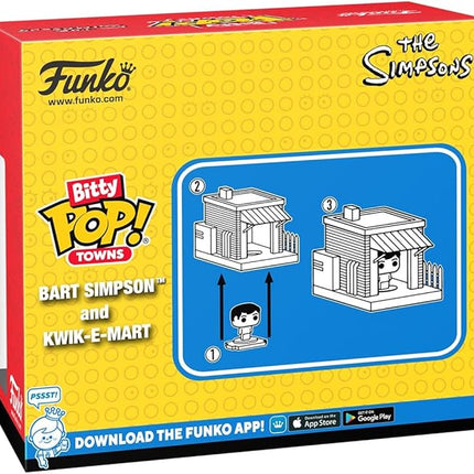 Funko Pop Bitty Town: Simpsons - Bart Simpson and Kwik-E-Mart - The Simpsons - Collectable Vinyl Figure - Gift Idea - Official Merchandise - Toys for Kids & Adults - Cartoon/Animation Fans
