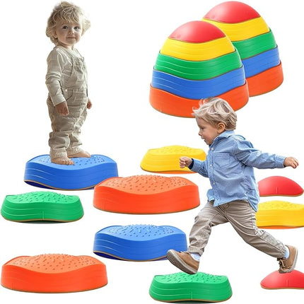 makarci stepping stones for kids, 10pcs preschool toys promoting balance coordination skills indoor or outdoor play obstacle courses also autism sensory products for toddlers