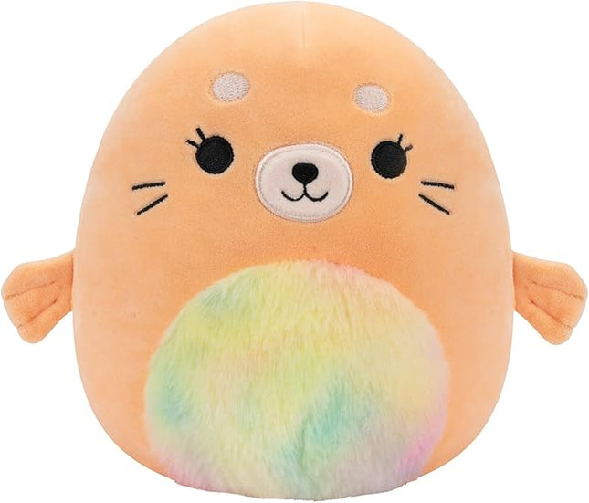 Squishmallows Original 8-Inch Romy Peach Seal with Tie-Dye Belly - Official Jazwares Plush