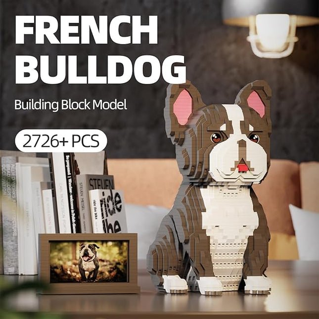 Animal Dog Model Pet French Bulldog Micro Building Blocks Set with Secret Hidden Storage Box Inside,Ideal Toy for Dog Lovers, Kids & Adults.