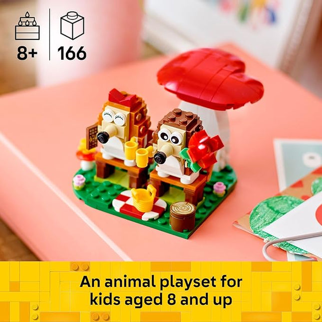 LEGO Hedgehog Picnic Date Building Toy - Animal Figures and Playset for Kids, Boys and Girls, Ages 8+ - Gift for Her and Him - with 2 Hedgehog Toys and Accessories - 40711