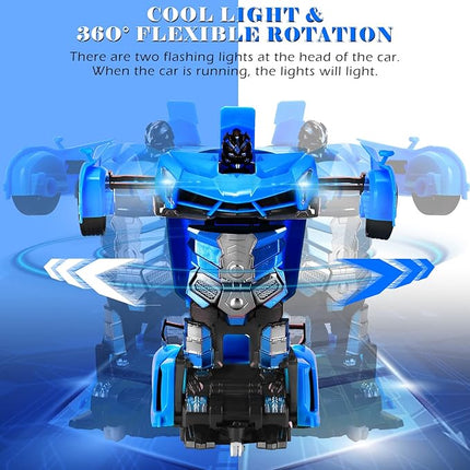 Dolanus Remote Control Car - Transform Robot RC Cars Contains All Batteries: One-Button Deformation and 360 Degree Rotating Drifting, Present Christmas Birthday Gift for Boys/Girls