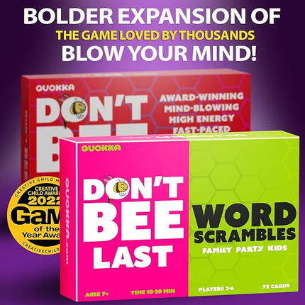 QUOKKA Family Word Games for Adults and Kids - Guess-in-Seconds Fun Spelling Slap Card Game for 2-6 Players - Hilarious Board Game for Family Night Ages 7+ to Make Your Brain Go Bananas