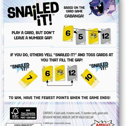 Snailed it! Game | Easy to Learn Family Games for Kids, Teens, and Adults | Snail Card Game | Ages 8 and Up | 3 to 6 Players | 20 Mins. | Kids Gifts