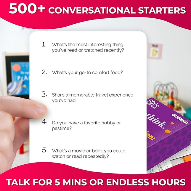 QUOKKA Conversation Cards Game - Universal Edition| 500 Questions | Original Version | Share Thoughts - Fun Talking Board Game for Family Night
