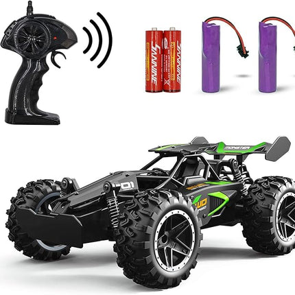 Remote Control Car, RC Cars for boys age 8-12, Toys Cars for boys age 4-7, 1:18 2.4Ghz Monster RC Truck Toys for Girls, Off Road RC Crawler Easter Basket Stuffers Gift Idea for Kids(Black green)