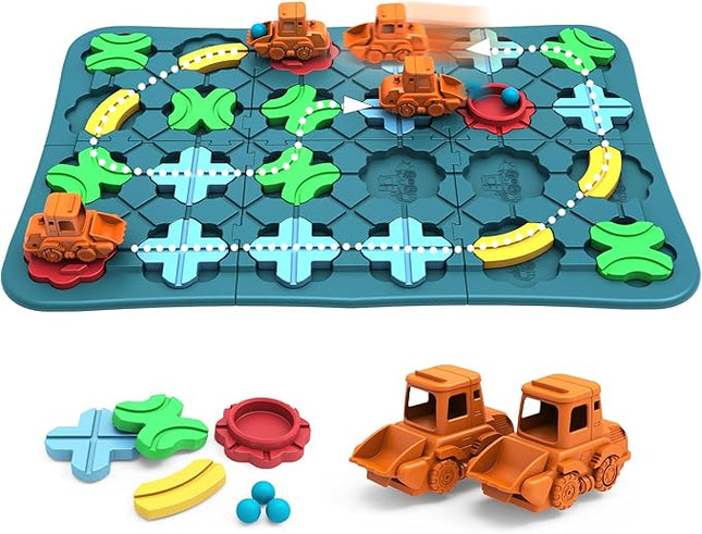 Kids Toys STEM Board Games - Logic Road Builder Brain Teasers Puzzles for 4 5 6 7 Year Old Boys Girls, Educational Montessori Birthday Gifts for Ages 4-8 Preschool Classroom Learning (29 PCS) (39 PCS)