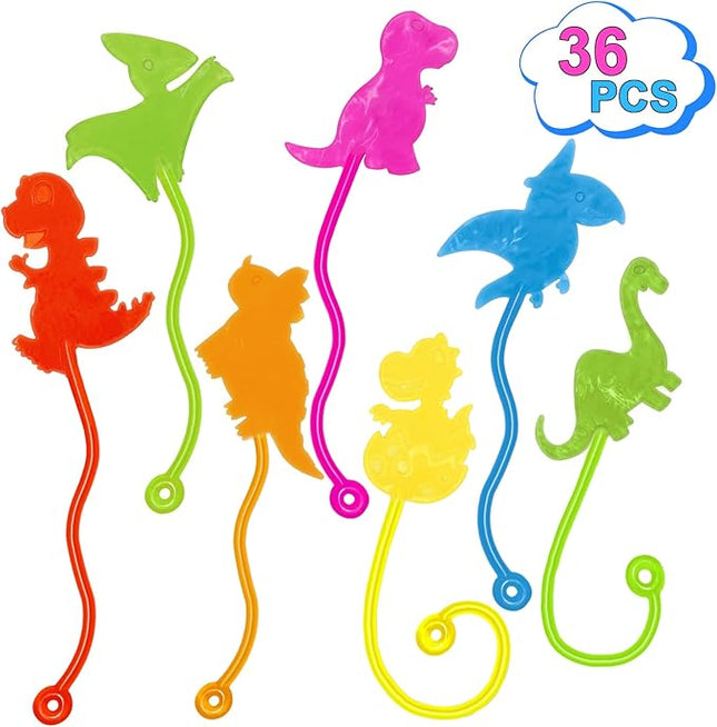 Dinosaur Sticky Hands Bulk 36 PCS Dinosaur Party Favors for Kids Stretchy Dino Sticky Hand Toy Goodie Bag Stuffers Fillers Treasure Box Toys for Classroom Prizes Carnival Birthday Party Supplies Gifts