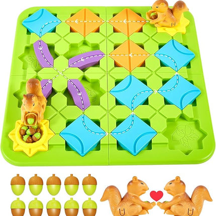 Airkid STEM Board Games Kids Brain Teasers Toys, Road Builder Logic Puzzle Games, Montessori Educational Learning Toys Birthday Gifts for Age 4-8 Year Old