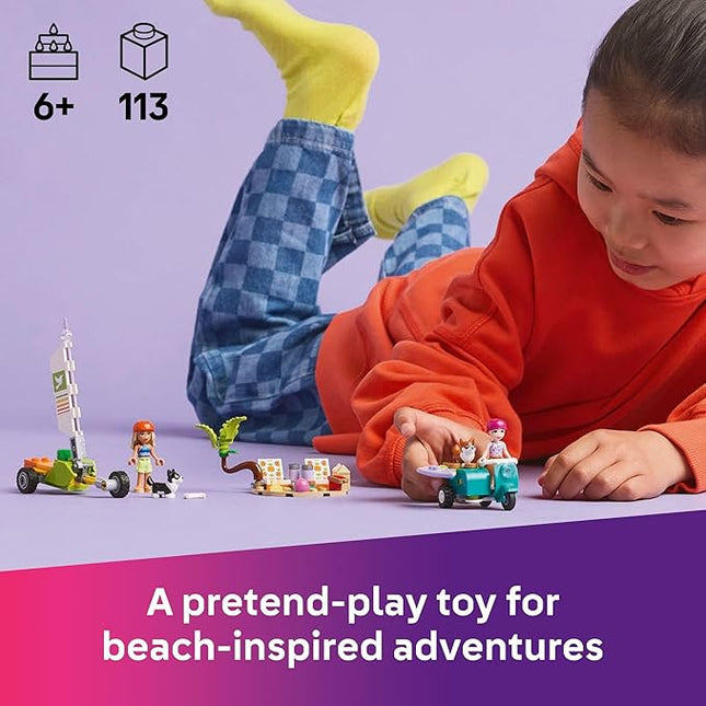 LEGO Friends Surfing Dogs and Scooter Adventure - Building Toy Pretend Play Set for Girls and Boys, Ages 6+ - Birthday Gift for Kids - with 2 Minidolls and 2 Corgi Toy Dogs - 42641
