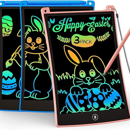 KOKODI Kids Toys 3 Pack LCD Writing Tablet, Colorful Drawing Pad Erasable Doodle Board, Educational Learning Toys Birthday Gifts for Boys Girls Age 3 4 5 6 7 8(Blue & Pink & SkyBlue)