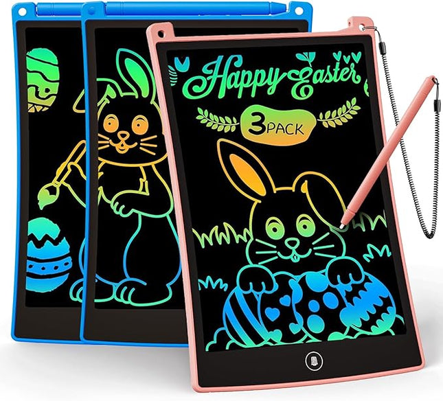 KOKODI Kids Toys 3 Pack LCD Writing Tablet, Colorful Drawing Pad Erasable Doodle Board, Educational Learning Toys Birthday Gifts for Boys Girls Age 3 4 5 6 7 8(Blue & Pink & SkyBlue)