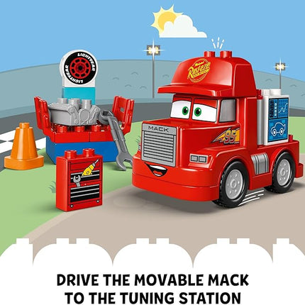 LEGO Disney Pixar Mack at The Race Cars Toys - Pixar Cars Birthday Gift for Toddlers, Preschool, Boys & Girls, Ages 2+ - Educational Building Toys Set - 10417