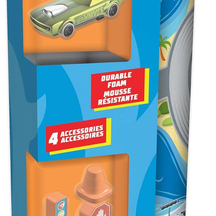 Imaginmat: Deluxe - Hot Wheels - Floor Playmat & Toy Car, 30.5 x 20.5, Character Vehicle & Road Accessories, Durable EVA Foam Mat, Licensed, Kids 3+