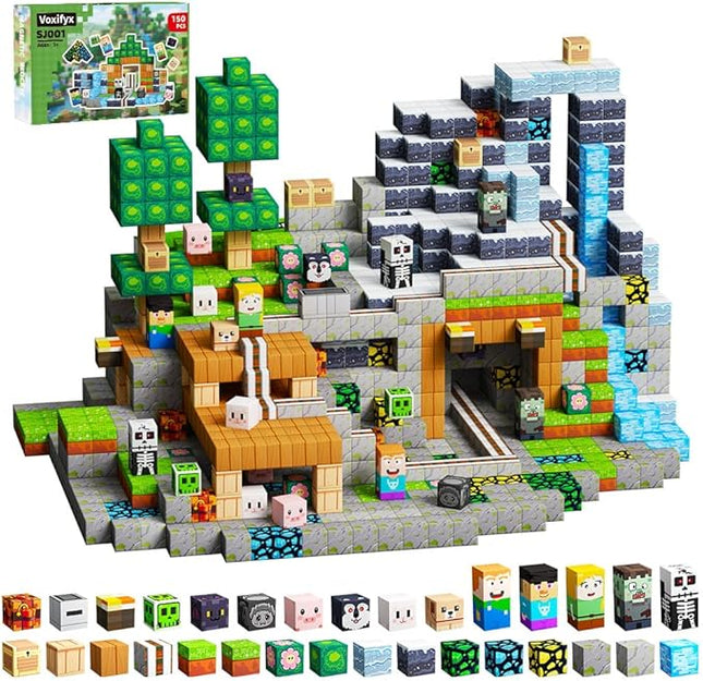 150PCS Magnetic Building Blocks Set Toys, Kids Classroom Magnet Blocks Sensory Toy for Toddlers STEM Learning, Construction Stacking Toy for Kids Boys and Girls Christmas Birthday Gifts