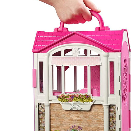 Barbie Doll House, Glam Getaway Portable House Playset with Carry Handle & 20+ Accessories Including Furniture & Décor