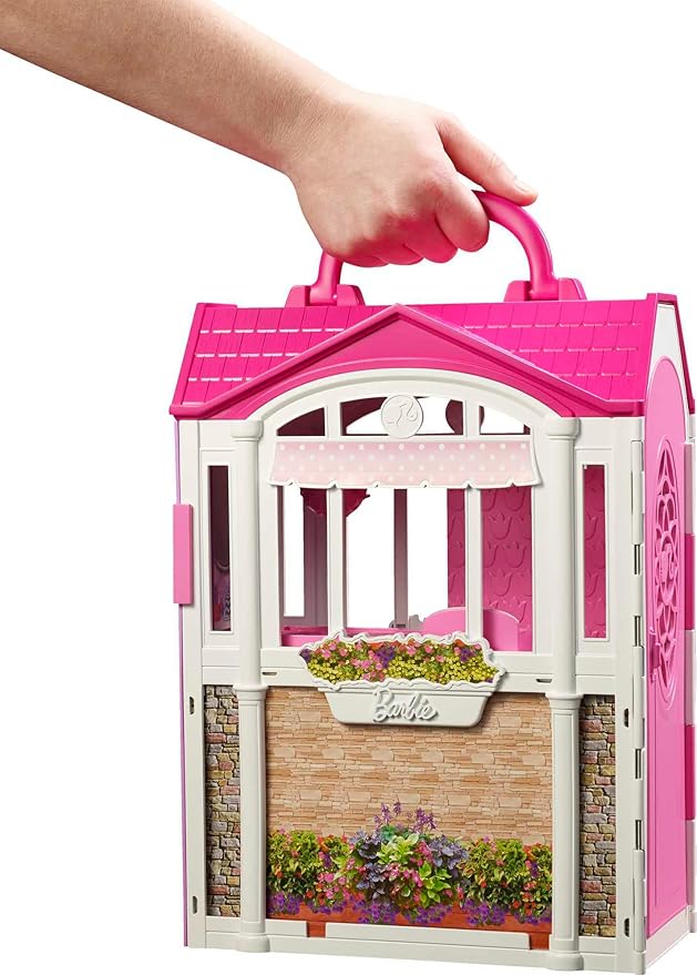 Barbie Doll House, Glam Getaway Portable House Playset with Carry Handle & 20+ Accessories Including Furniture & Décor