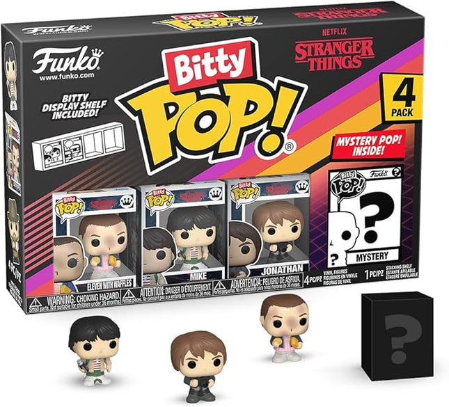 Funko Pop Bitty: Stranger Things - Eleven with Waffles, Mike, Jonathan, and Mystery Chase Figure - (Style May Vary) and A Surprise Mystery Mini Figure - 0.9 Inch (2.2 Cm) Collectable