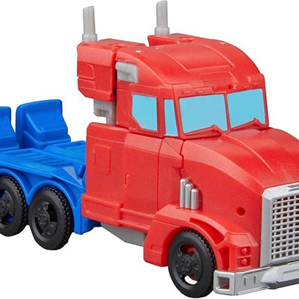 Transformers EarthSpark Optimus Prime Battle Trailer Playset with Action Figure, Lights and Sounds, Electronic Truck Toys for Kids 6 and Up