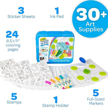 Crayola Color Wonder Mess Free Coloring Activity Set (30+ Pcs), Holiday & Christmas Gift for Toddlers, Travel Art Kit with Markers, Stamps, and Stickers, Ages 3+