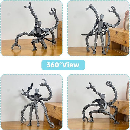 Assembly Completed T13 Action Figure,T13 Action Figure Multi-Jointed Movable,Ultimate Desktop Decor for Lovers t-13 Movability 3D Printed Toys (Black, 5.5in)