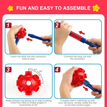 Fort Building Kit for Kids,STEM Construction Toys, Christmas & Birthday Gift for 4 5 6 7 8 9 10 11 12 Years Old Boys and Girls,Ultimate Creative Set for Indoor & Outdoors Activity,140 Pcs,Original