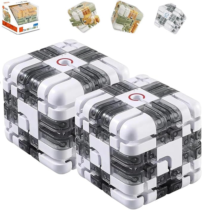 Large Puzzle Maze Cube - Engaging Brain Teaser Toy, 3D Maze Magic Cube & Ball, Mazes Ball Puzzles for Logical Thinking (Bstyle,2set)