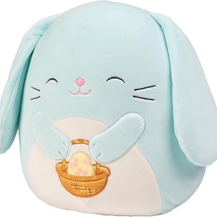 Squishmallows Original 10-Inch Buttons The Blue Easter Bunny - Official Jazwares Plush - Collectible Soft Squishy Stuffed Animal Toy - Add to Your Squad - Gift for Kids, Girls & Boys