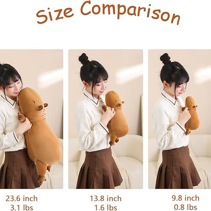 SQEQE Weighted Capybara Plush, Weighted Capybara Stuffed Animal, Cute Plushies Soft Pillow Toy Gift for Kids Adults 23.6 Inch, 3.1 Lbs
