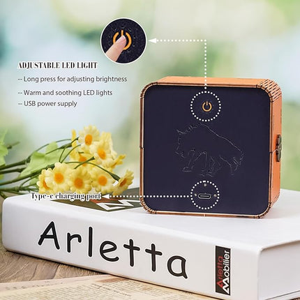 3D Puzzle Nightlight-DIY LED 3D Halloween Wolf Light Wooden Jigsaw Puzzle-Art Lamp and Craft Kits for Kids and Adults-Birthday Gifts Toys-Home Desk Decor Family Game