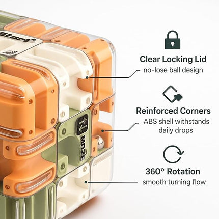 Large Labyrinth 3D Puzzles Maze Cube, Engaging Brain Teaser Toy, Spatial Awareness Brain Training Toy for Stress Relief & Logic Development, Educational Focus Game Gift for Adults Teens