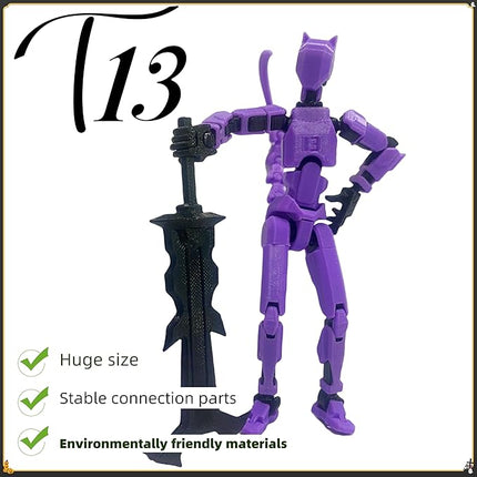 Large 7.8in T13 Action Figure Assembly Completed, 3D Printed T13, Titan 13 Dummy 13 Action Figure Lucky 13 Action Figure Collectors Desktop Decorations