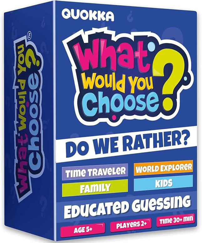 QUOKKA Board Game for 8-12 Year Olds - 4 Set - Family Card Game for Kids Ages 6-8 - What Would You Choose - Do Family Rather? - Pick Your Answer - Get to Know Your Families