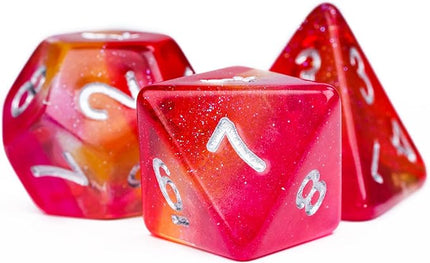 HDdais 7PCS Lesbian-Pride Polyhedral DND Dice Set, Homosexual Flag D&D Dice for RPG and Other Table Games