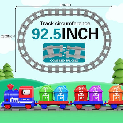 Train Set for Toddlers 2-4,Toddler Toys for 1 2 3 Year Old,Electric Train Set Montessori Learning Matching & Sorting Toys, Learning Toy Birthday Gift for Boy Girl