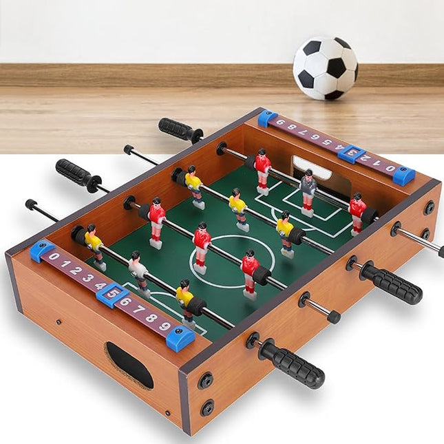 13.6 Inch Mini Wood Foosball Table, Soccer Table Football with 2 Balls Soccerball Tabletop Foosball Sports Gift Indoor Game for Party Kids Play Toys