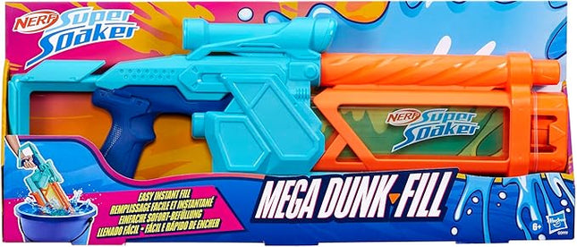 Nerf Super Soaker Mega Dunk-Fill Water Blaster, Easy Instant Fill Tank, Just Dunk & Go, 33.9 Fluid Ounce Tank, Water Toys, Ages 6+