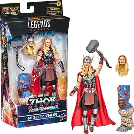 Marvel Legends Series Thor: Love and Thunder Mighty Thor Action Figure 6-inch Collectible Toy, 4 Accessories, 1 Build-A-Figure Part