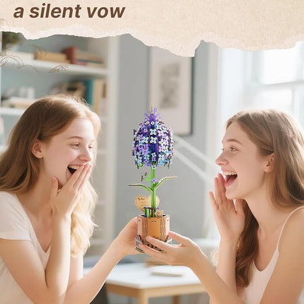 Welsky 3D Lilac Wooden Puzzles for Adults, DIY Wooden Flower Craft Kit, Artificial Flowers Model Kit to Assemble for Adults.(3.25 * 2.9 * 9.48 in 168PCS)